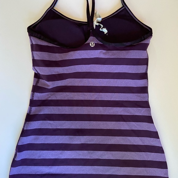 Purple Striped Lululemon Racer Back Tank Top - Size 6 - Picture 6 of 6